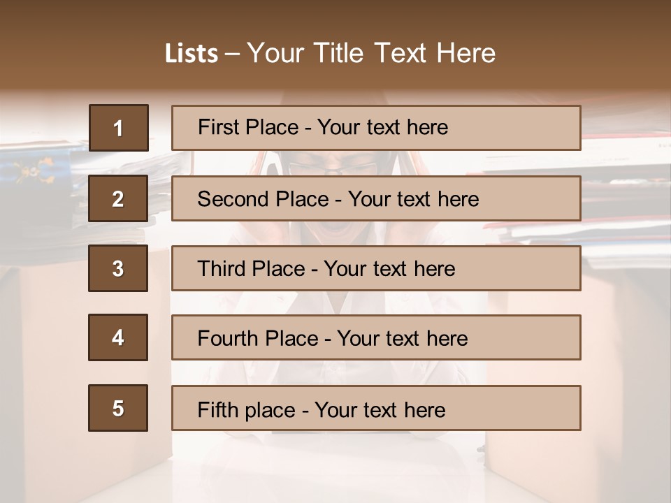 Manager Caucasian Pile PowerPoint Template