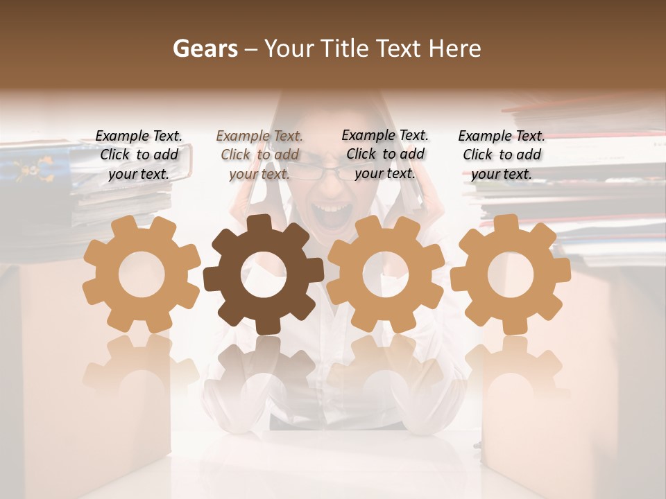 Manager Caucasian Pile PowerPoint Template