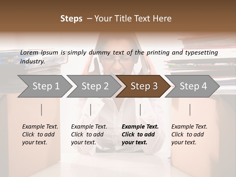 Manager Caucasian Pile PowerPoint Template