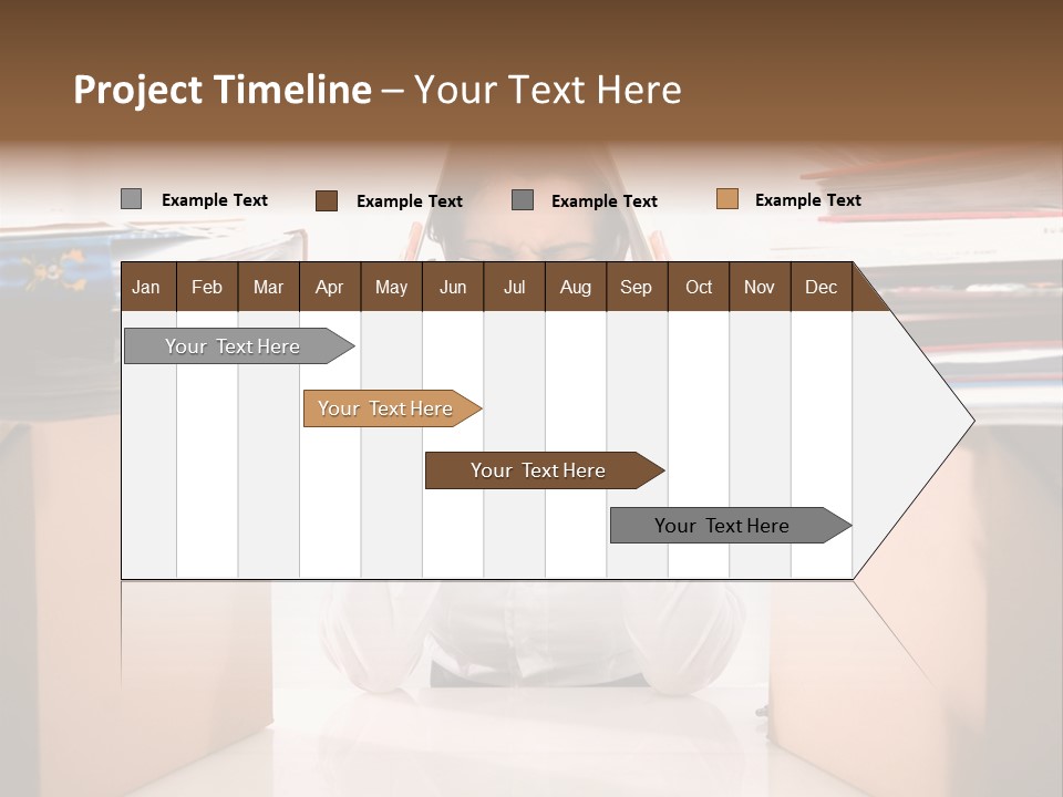 Manager Caucasian Pile PowerPoint Template