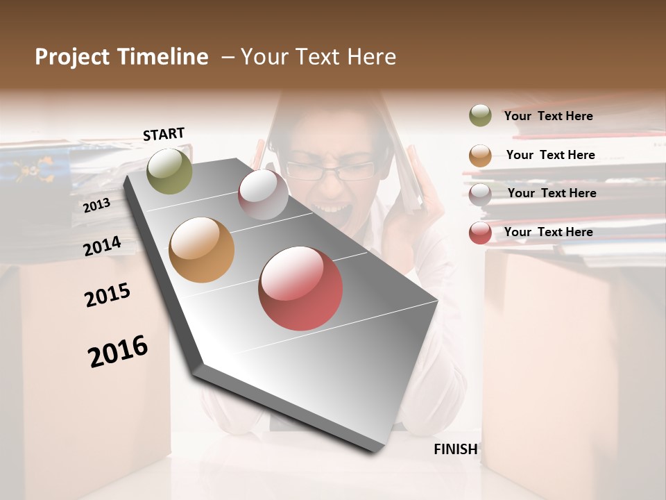 Manager Caucasian Pile PowerPoint Template