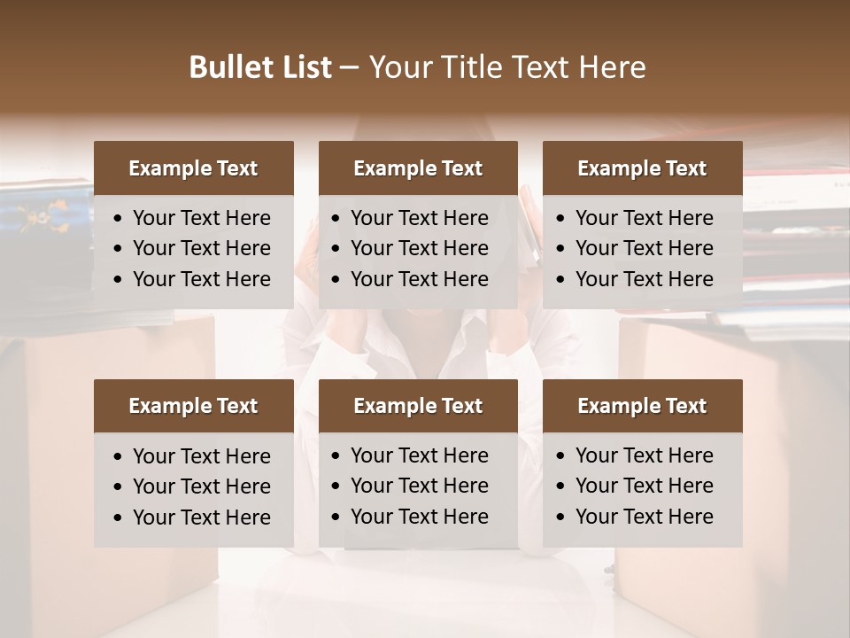 Manager Caucasian Pile PowerPoint Template