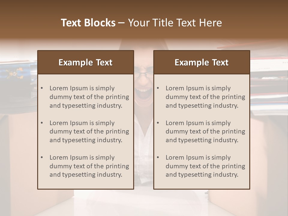 Manager Caucasian Pile PowerPoint Template