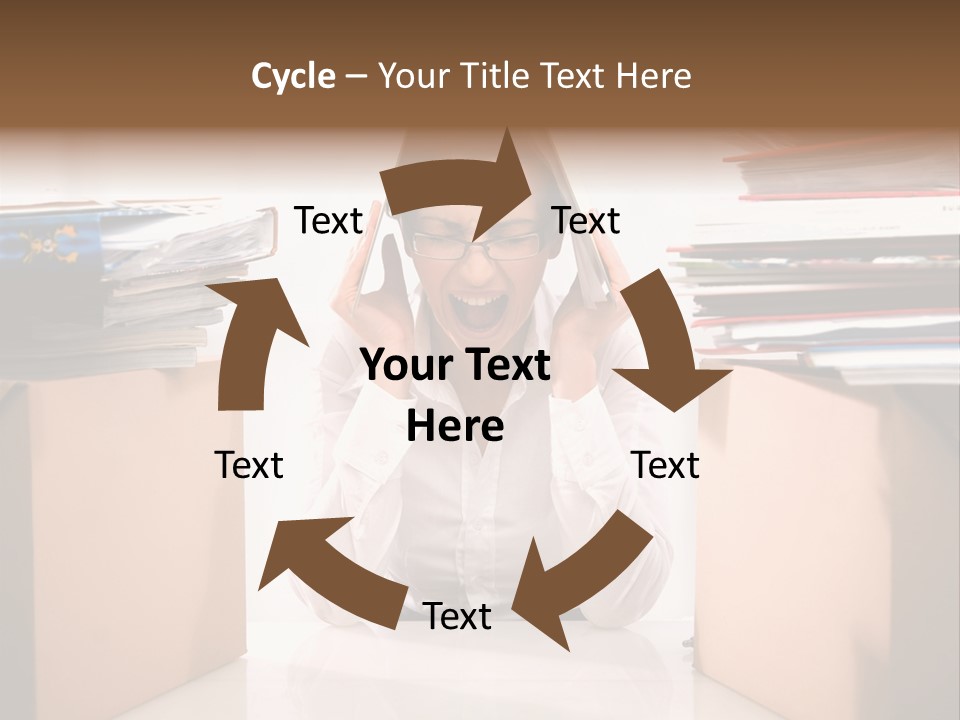 Manager Caucasian Pile PowerPoint Template