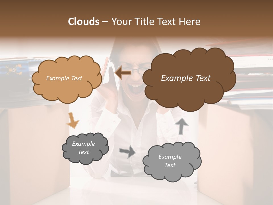 Manager Caucasian Pile PowerPoint Template