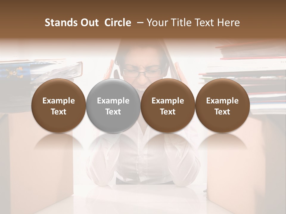 Manager Caucasian Pile PowerPoint Template