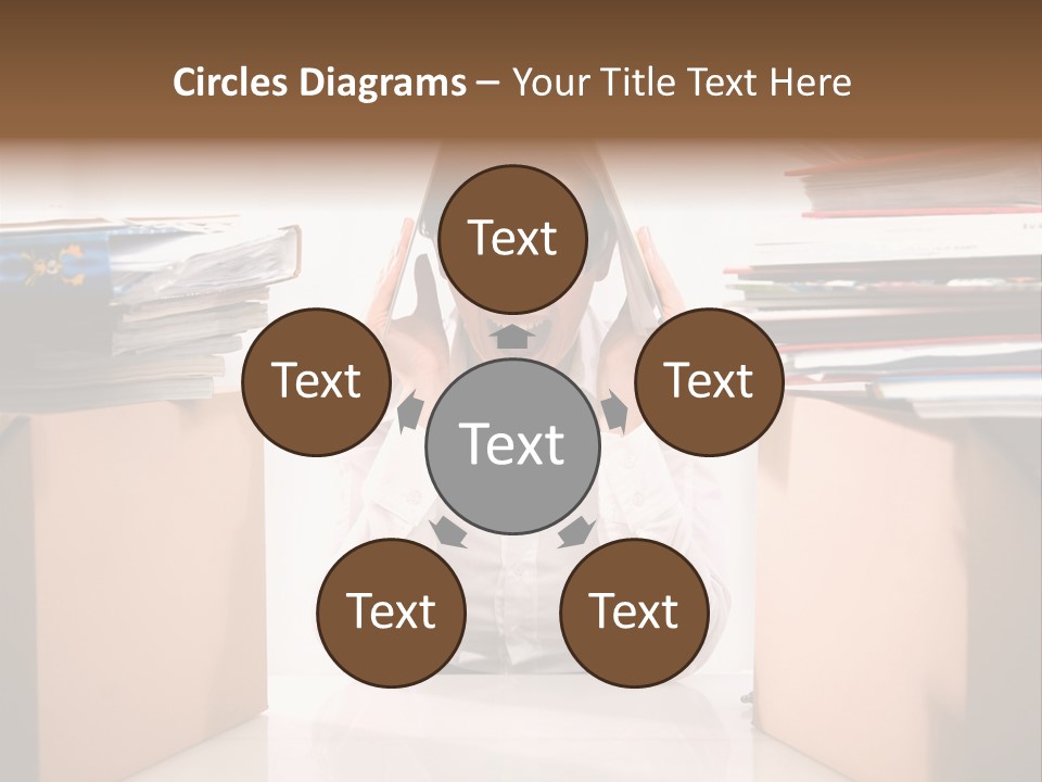 Manager Caucasian Pile PowerPoint Template