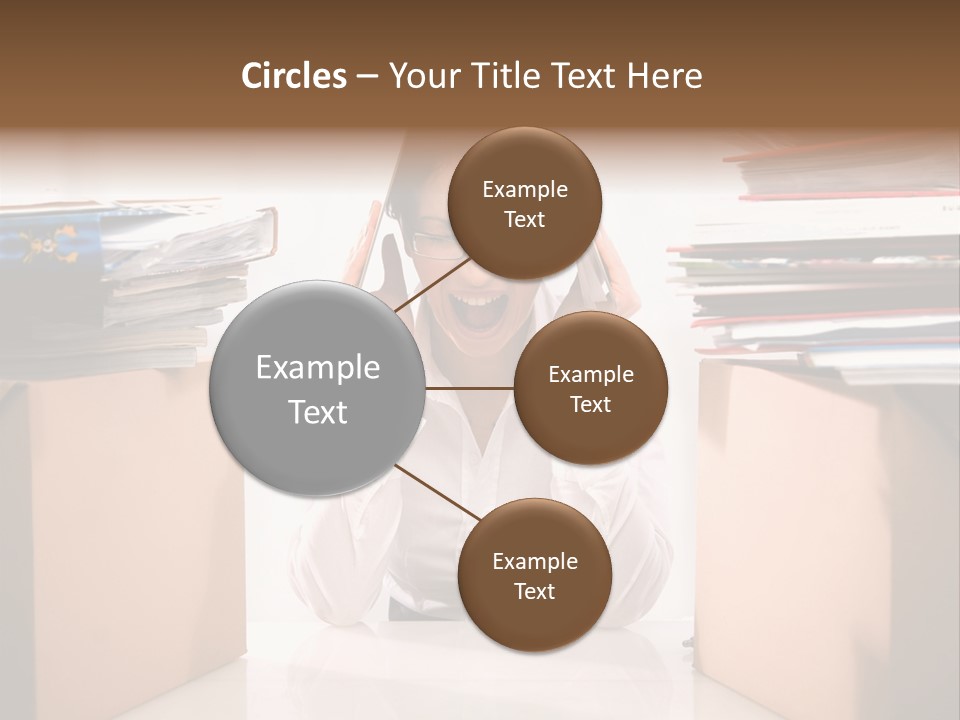 Manager Caucasian Pile PowerPoint Template