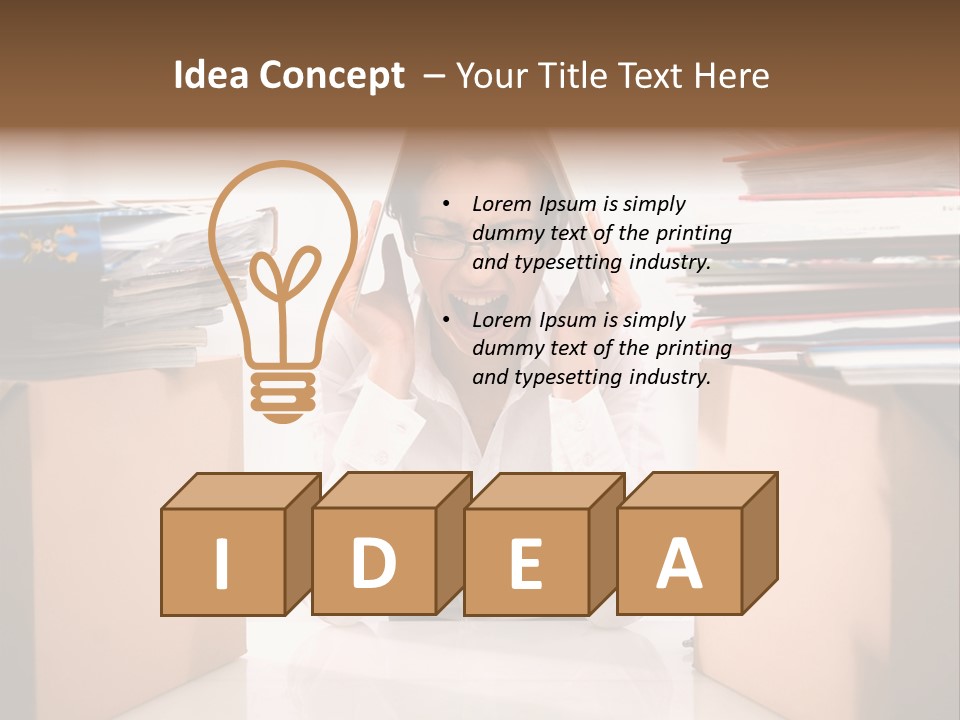 Manager Caucasian Pile PowerPoint Template