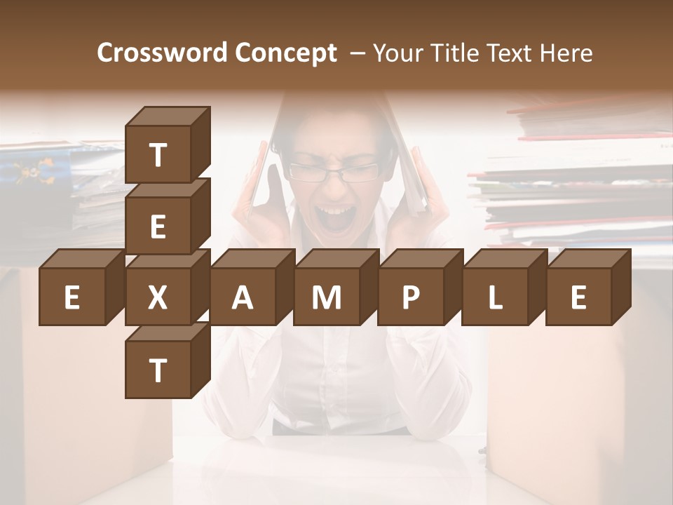 Manager Caucasian Pile PowerPoint Template