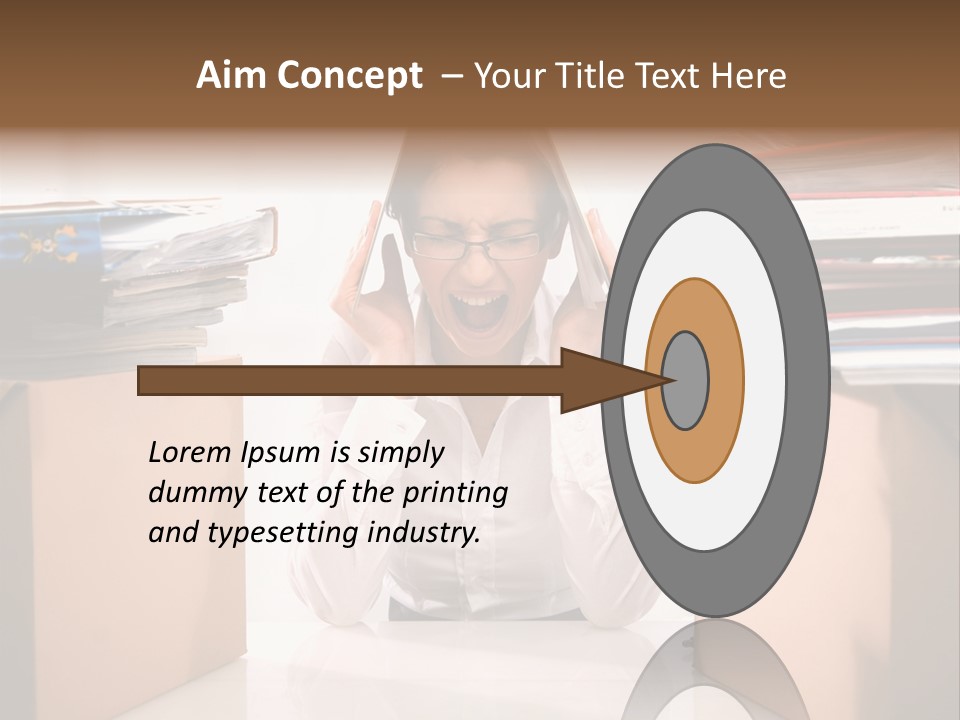 Manager Caucasian Pile PowerPoint Template