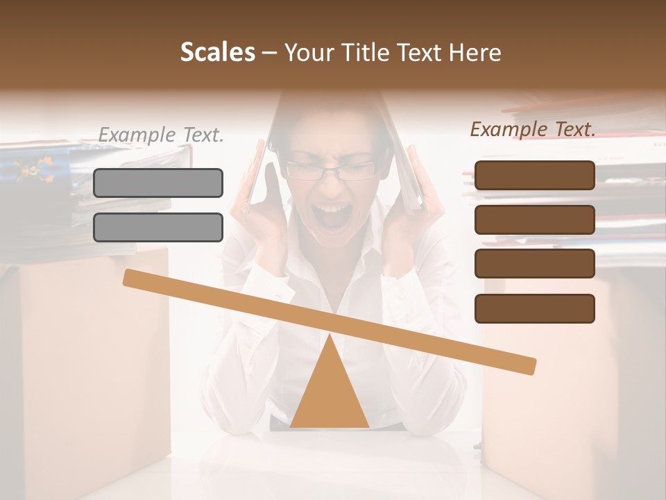 Manager Caucasian Pile PowerPoint Template