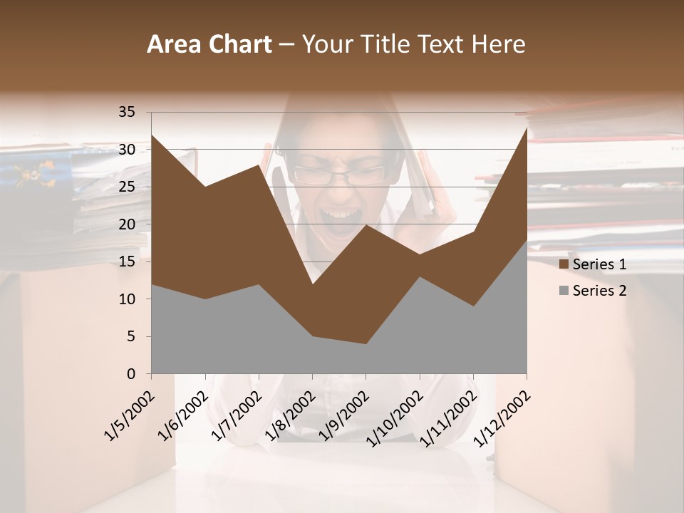 Manager Caucasian Pile PowerPoint Template