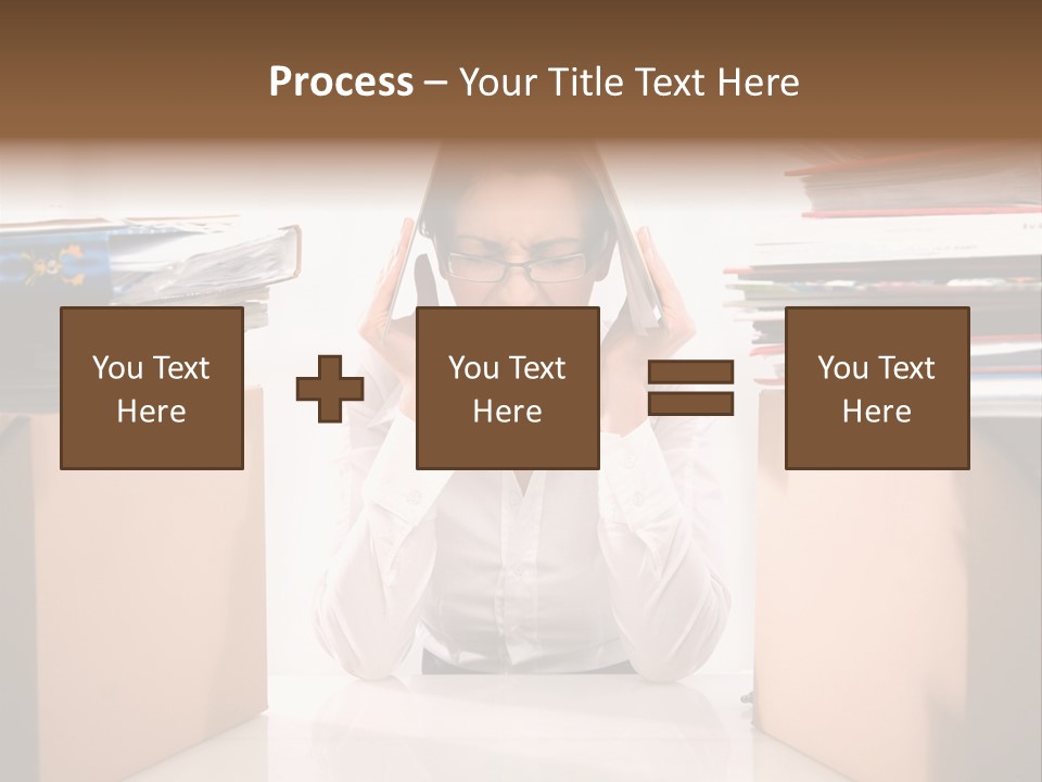 Manager Caucasian Pile PowerPoint Template