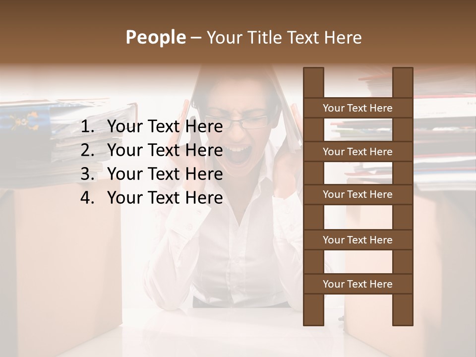 Manager Caucasian Pile PowerPoint Template