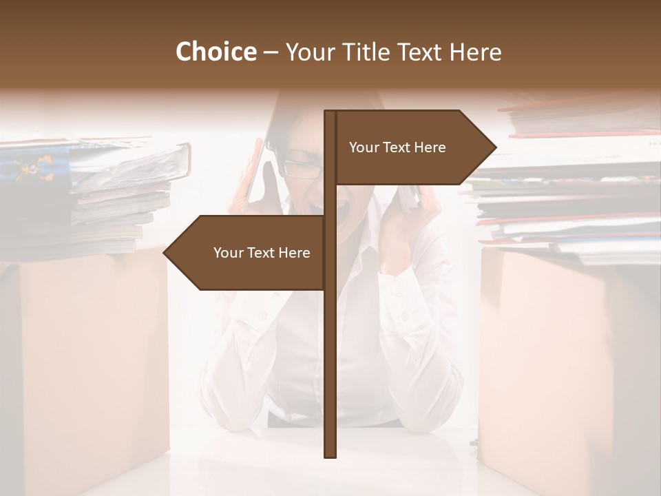 Manager Caucasian Pile PowerPoint Template