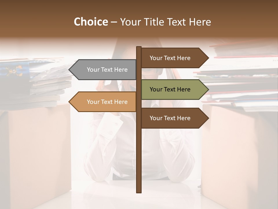 Manager Caucasian Pile PowerPoint Template