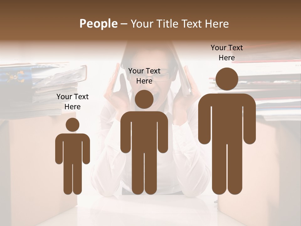 Manager Caucasian Pile PowerPoint Template