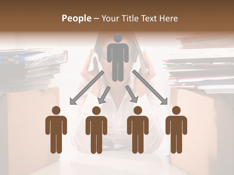 Manager Caucasian Pile PowerPoint Template