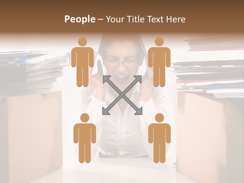 Manager Caucasian Pile PowerPoint Template