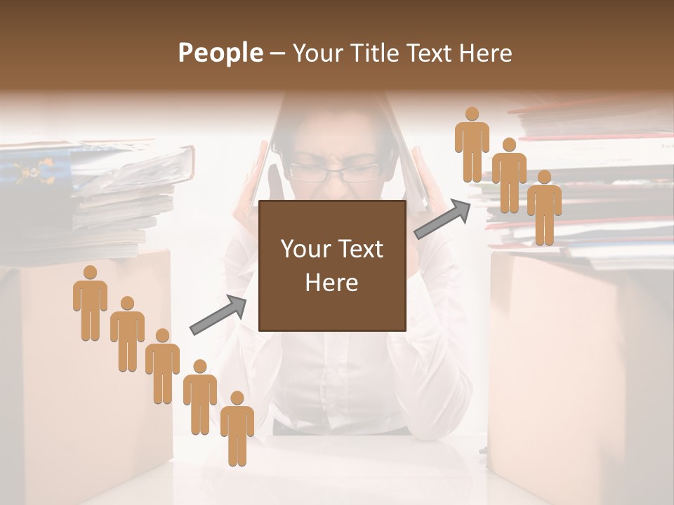 Manager Caucasian Pile PowerPoint Template
