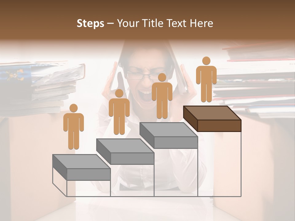 Manager Caucasian Pile PowerPoint Template