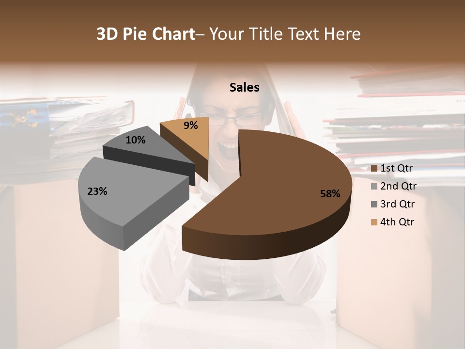 Manager Caucasian Pile PowerPoint Template