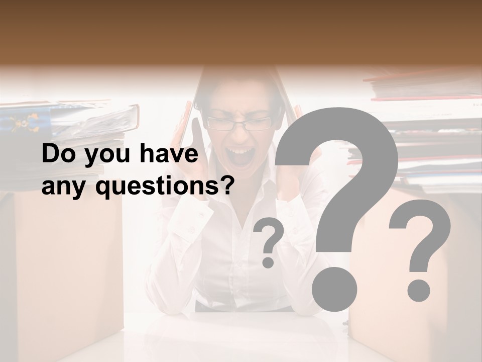 Manager Caucasian Pile PowerPoint Template