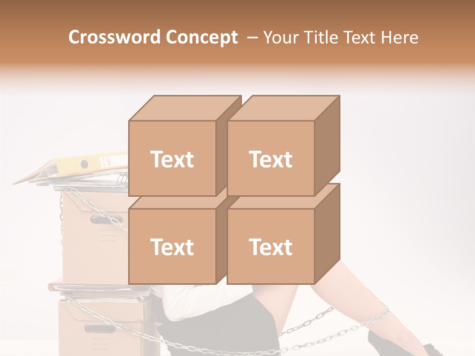 A Woman Sitting On A Box With A Chain Around Her Legs PowerPoint Template