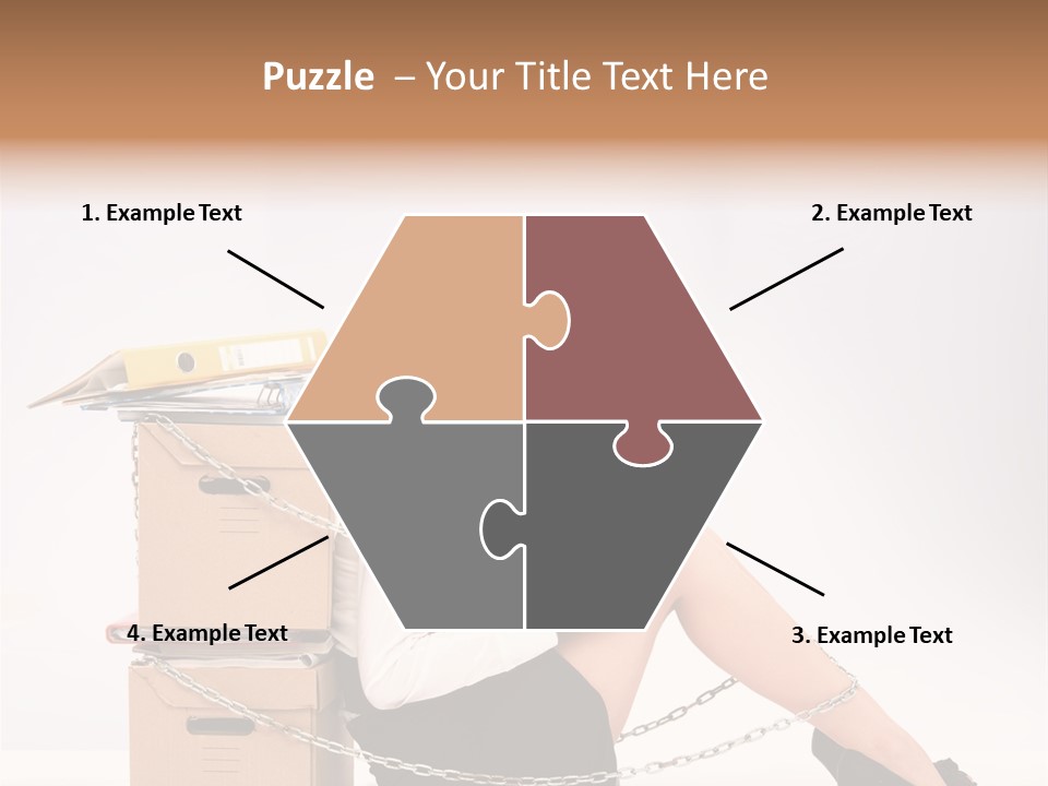 A Woman Sitting On A Box With A Chain Around Her Legs PowerPoint Template