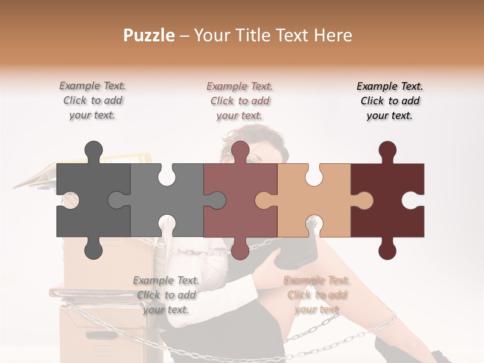 A Woman Sitting On A Box With A Chain Around Her Legs PowerPoint Template