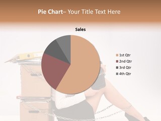 A Woman Sitting On A Box With A Chain Around Her Legs PowerPoint Template