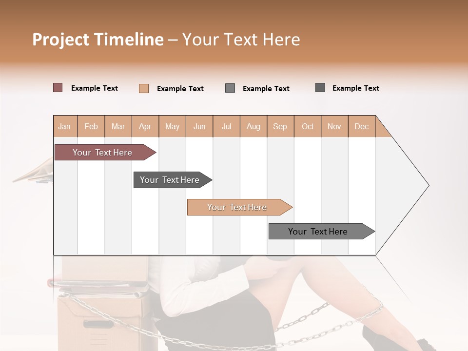 A Woman Sitting On A Box With A Chain Around Her Legs PowerPoint Template