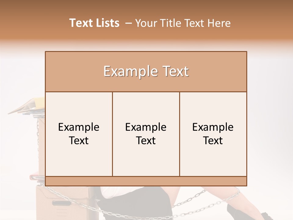 A Woman Sitting On A Box With A Chain Around Her Legs PowerPoint Template