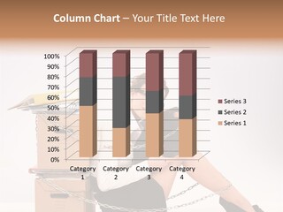 A Woman Sitting On A Box With A Chain Around Her Legs PowerPoint Template