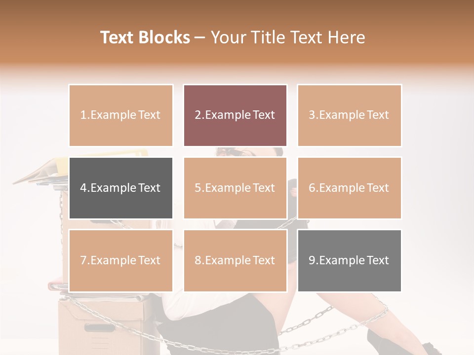 A Woman Sitting On A Box With A Chain Around Her Legs PowerPoint Template