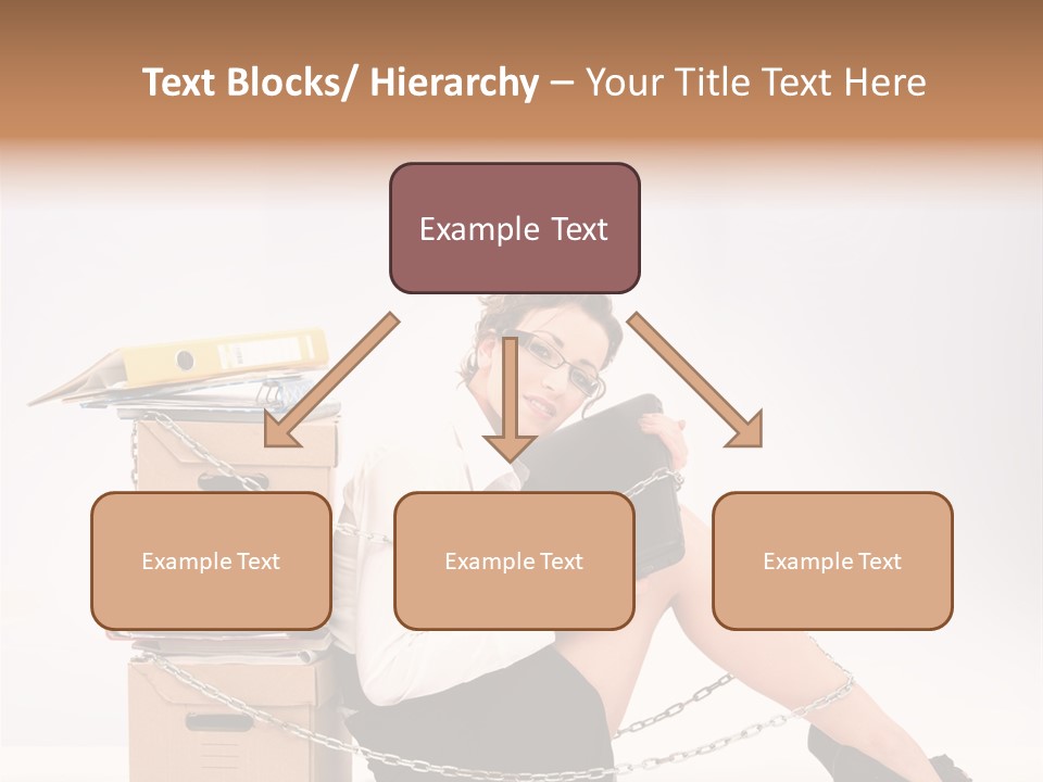 A Woman Sitting On A Box With A Chain Around Her Legs PowerPoint Template