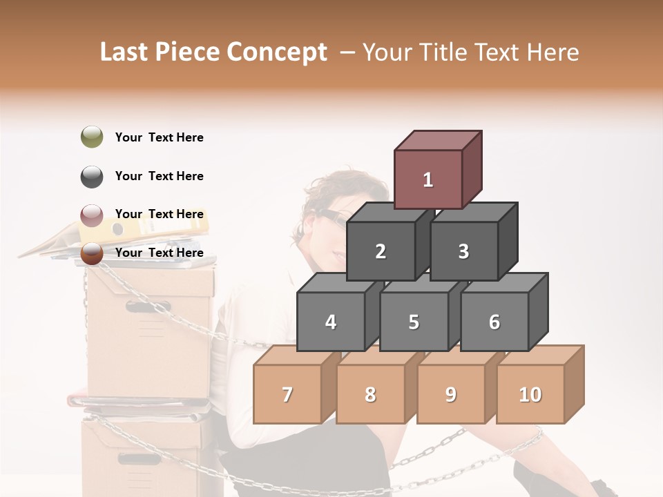 A Woman Sitting On A Box With A Chain Around Her Legs PowerPoint Template