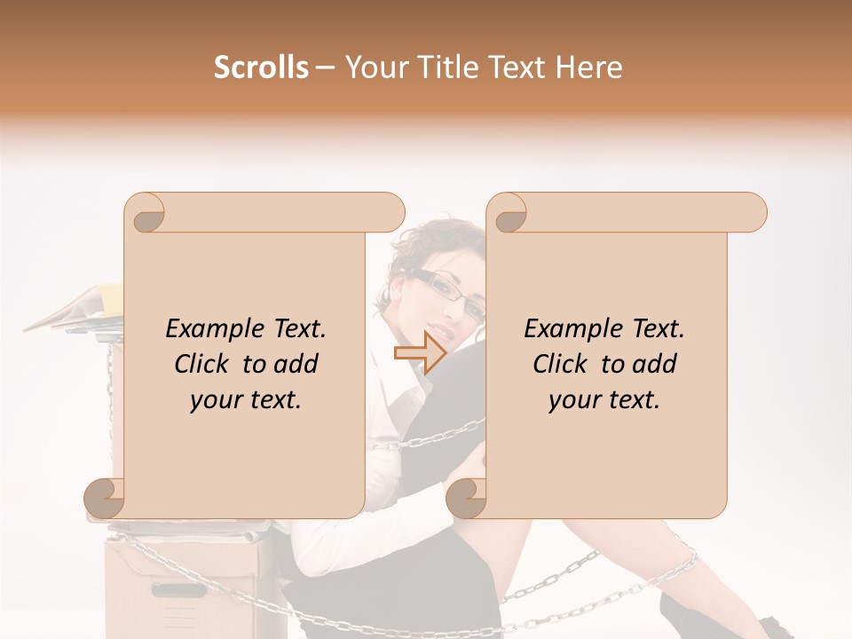 A Woman Sitting On A Box With A Chain Around Her Legs PowerPoint Template