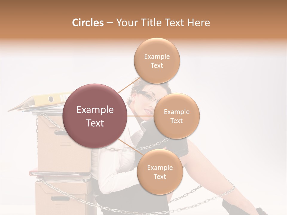 A Woman Sitting On A Box With A Chain Around Her Legs PowerPoint Template