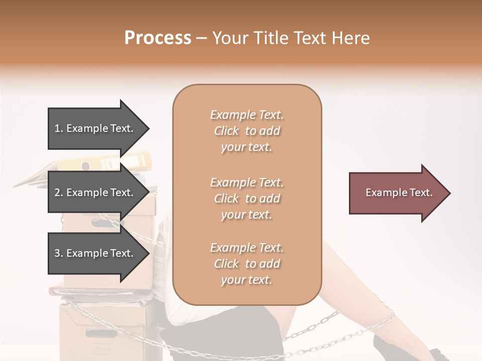 A Woman Sitting On A Box With A Chain Around Her Legs PowerPoint Template