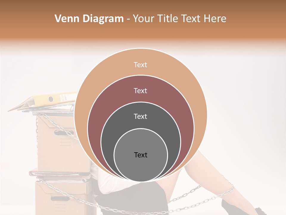 A Woman Sitting On A Box With A Chain Around Her Legs PowerPoint Template