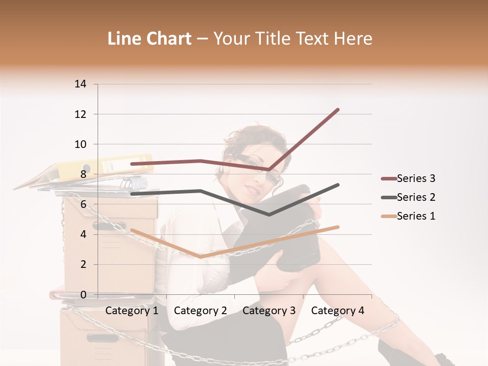 A Woman Sitting On A Box With A Chain Around Her Legs PowerPoint Template