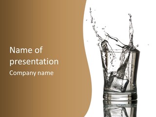 A Glass Filled With Water On Top Of A Table PowerPoint Template