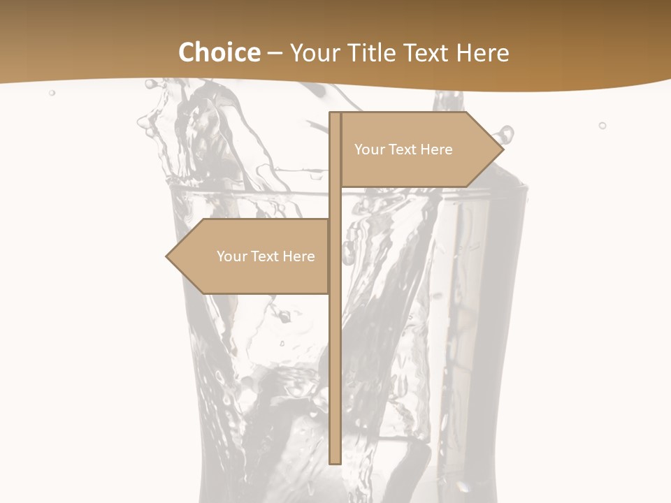 A Glass Filled With Water On Top Of A Table PowerPoint Template