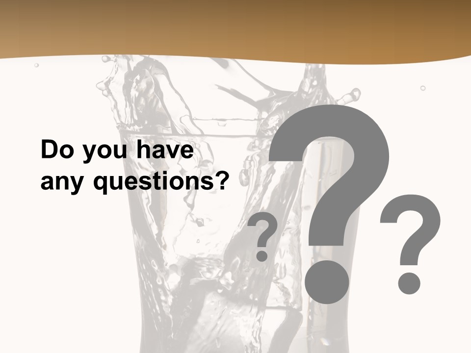 A Glass Filled With Water On Top Of A Table PowerPoint Template