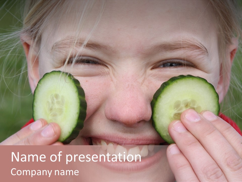 Food Vegetable Girl PowerPoint Template