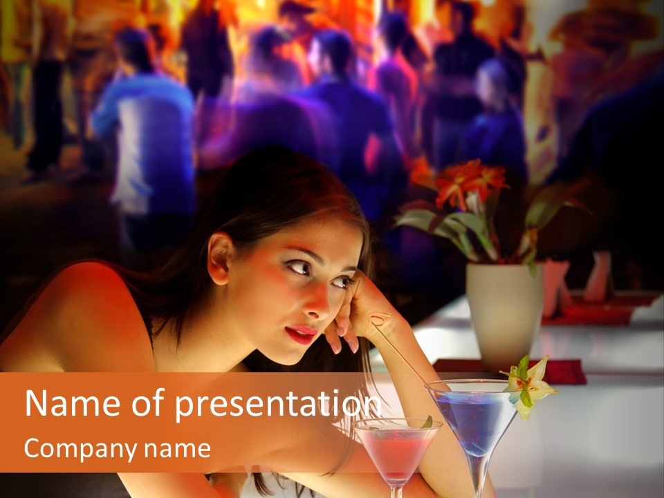 Glass Discotheque Beverage PowerPoint Template