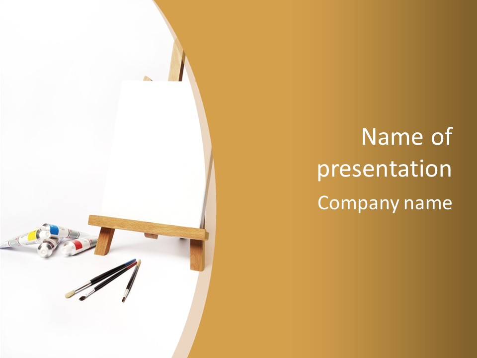 Painting Easel Academy PowerPoint Template