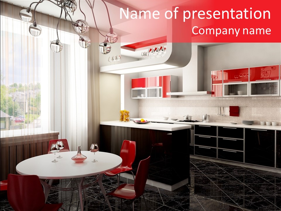 Loft Kitchen Textiles PowerPoint Template